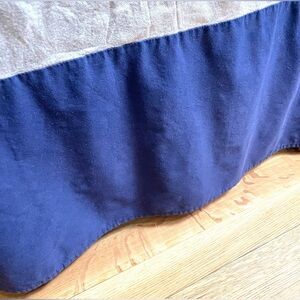 Navy Blue Twin Size Bed Skirt 13" Drop Split Corners Dust Ruffle Bedskirt Dark